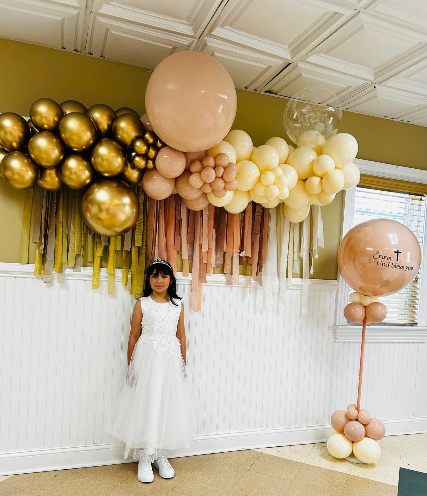 First Communion decor detail at Esme